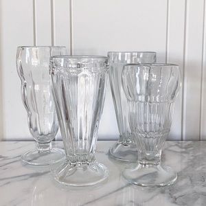 Vintage 1950s milkshake glasses